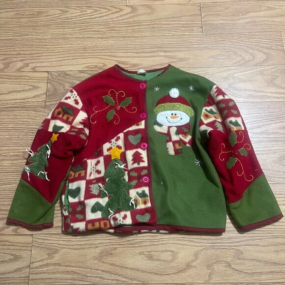 Vintage Fleece Christmas Sweater Medium - Picture 1 of 12